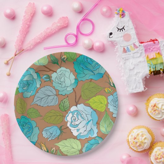 Rozen 25 papieren bordje (Feest)