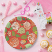 Rozen 26 papieren bordje (Feest)