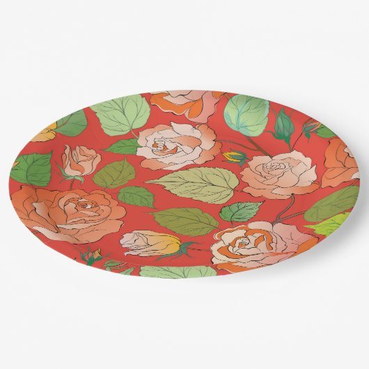 Rozen 26 papieren bordje (Gekanteld)