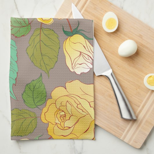 Rozen 3 theedoek (Quarter Fold)