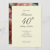 Rozen 40ste verjaardag uitnodiging (Voorkant / Achterkant)