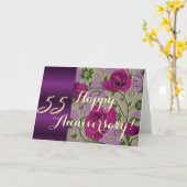 rozen 55e huwelijksverjaardag kaart (Gele Bloem)