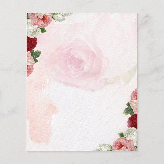 Rozen aangepast Tabelplan voor huwelijksgasten (Achterkant)