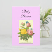 Rozen Aangepaste Babydouches Kaart (Staand voorkant)