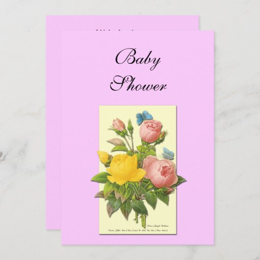  Rozen Aangepaste Babydouches Kaart (Voorkant / Achterkant)