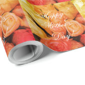 Rozen Aangepaste tekst Happy Moederdag Floral Cadeaupapier (Rol Hoek)