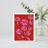 Rozen abstracte rode achtergrond schilderen briefkaart (Staand voorkant)