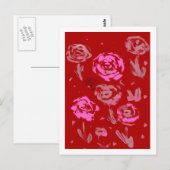 Rozen abstracte rode achtergrond schilderen briefkaart (Voorkant / Achterkant)