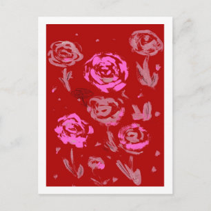 Rozen abstracte rode achtergrond schilderen briefkaart