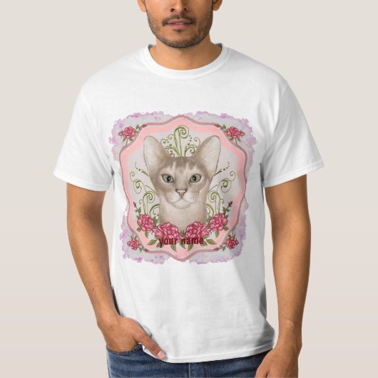 Rozen Abyssinian Cat T-shirt (Voorkant)