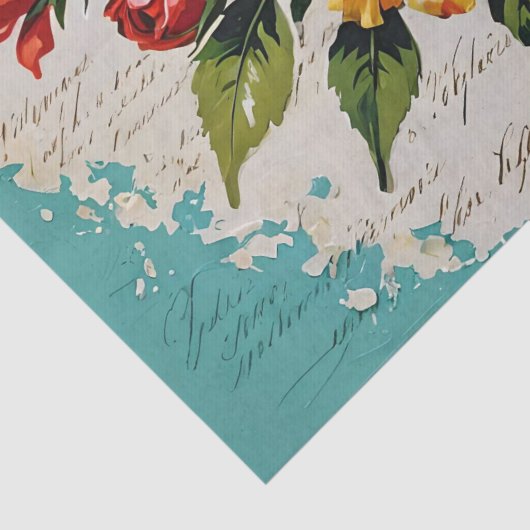 Rozen acryl schilderij Decoupage Tissuepapier (Detail)