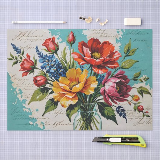 Rozen acryl schilderij Decoupage Tissuepapier (Craft)