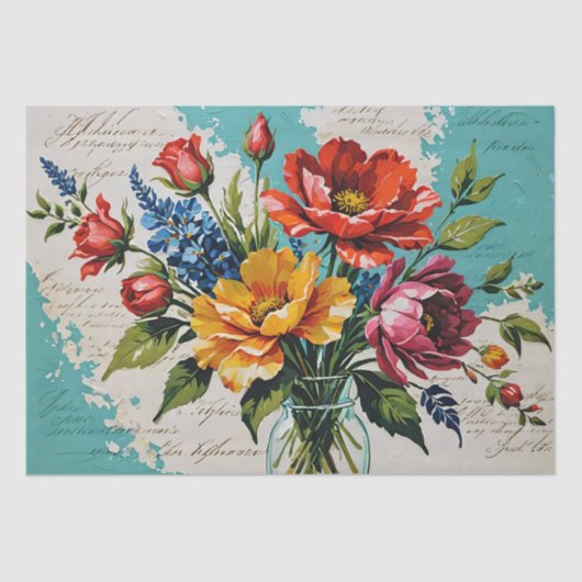 Rozen acryl schilderij Decoupage Tissuepapier (Voorkant)