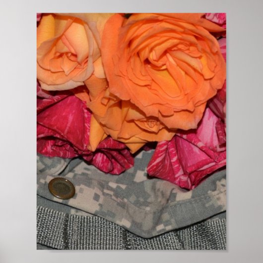 Rozen ACU Military Uniform Troops Camouflage Poster (Voorkant)