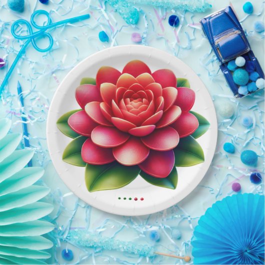 Rozen afbeelding papieren bordje (Feest)