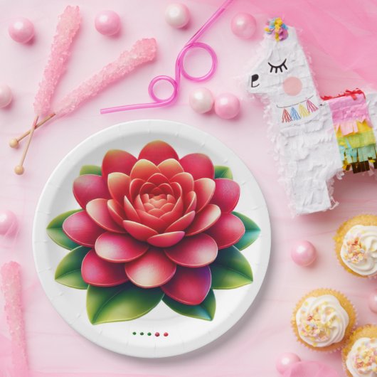 Rozen afbeelding papieren bordje (Feest)