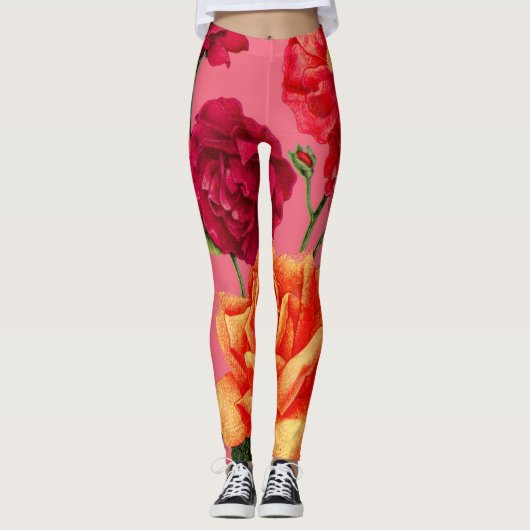 rozen afdrukken leggings (Voorkant)