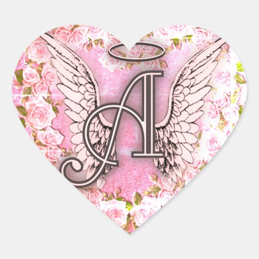  Rozen Angel Wings Heart Hart Sticker (Voorkant)