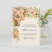  Rozen, Antiek bloemen, Bloemen Baby shower Kaart (Staand voorkant)