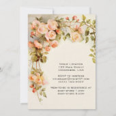  Rozen, Antiek bloemen, Bloemen Baby shower Kaart (Achterkant)