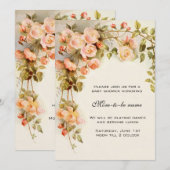  Rozen, Antiek bloemen, Bloemen Baby shower Kaart (Voorkant / Achterkant)