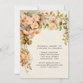 Rozen Antiek Bloemen Pensioen Partij Kaart (Achterkant)