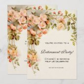 Rozen Antiek Bloemen Pensioen Partij Kaart (Voorkant / Achterkant)