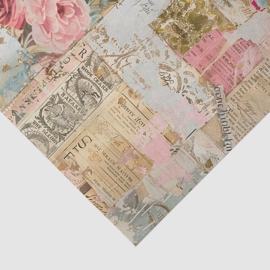 Rozen Antiek Collage Pattern Tissuepapier (Detail)