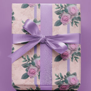 Rozen Antiek Damask Ribbon Cadeaupapier