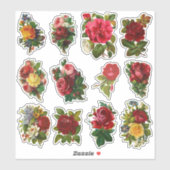  Rozen Antiek Elegante Bloemenset 2 Sticker (Vel)
