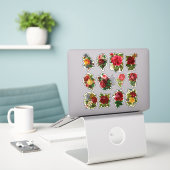 Rozen Antiek Elegante Bloemenset 2 Sticker (Laptop op bureau)