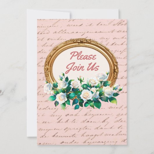  Rozen Antiek Uitnodiging (Voorkant)