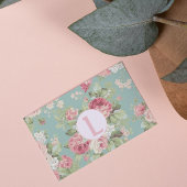 Rozen Aqua Floral Pattern  Feestdagen Kaart