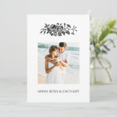 *~* Rozen AR6 Victoriaans QR FOTO RSVP Weddenschap Kaart (Staand voorkant)