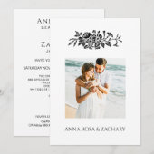 *~* Rozen AR6 Victoriaans QR FOTO RSVP Weddenschap Kaart (Voorkant / Achterkant)