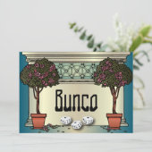 Rozen Art Deco Bunco Kaart (Staand voorkant)