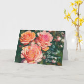  Rozen Art Faith Verjaardag Kaart (Gele Bloem)