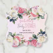 Rozen Baby in Bloom Bloemen Baby shower Bedankjes Labels (Voorkant)