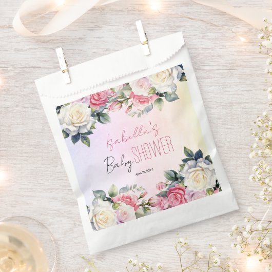 Rozen Baby in Bloom Bloemen Baby shower Bedankzakje (Geknipt)