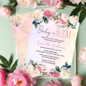 Rozen Baby in Bloom Bloemen Baby shower Kaart