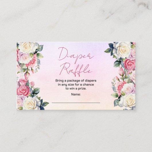 Rozen Baby in Bloom Bloemenluier Raffle Informatiekaartje (Voorkant)