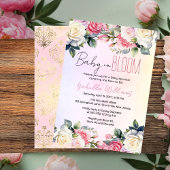 Rozen Baby in Bloom Floral Baby Sprinkle Kaart