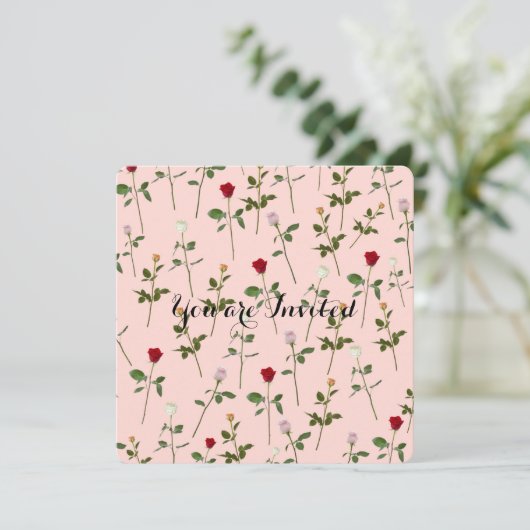  Rozen Baby shower Kaart (Staand voorkant)