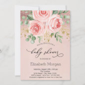 Rozen, Baby shower van Glitter Bokeh Kaart (Voorkant)