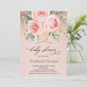 Rozen, Baby shower van Glitter Bokeh Kaart (Staand voorkant)