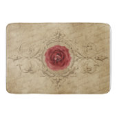 Rozen badmat, beige & rood Badmat (Voorkant)
