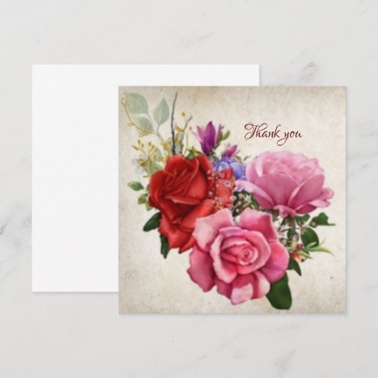  rozen bedankkaart (Voorkant / Achterkant)