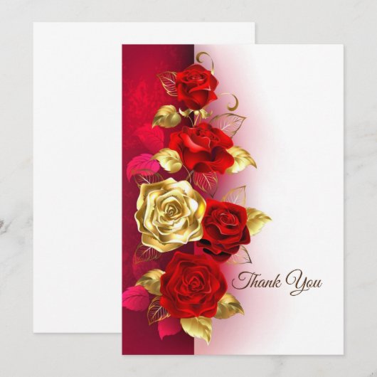 Rozen Bedankkaart (Voorkant / Achterkant)