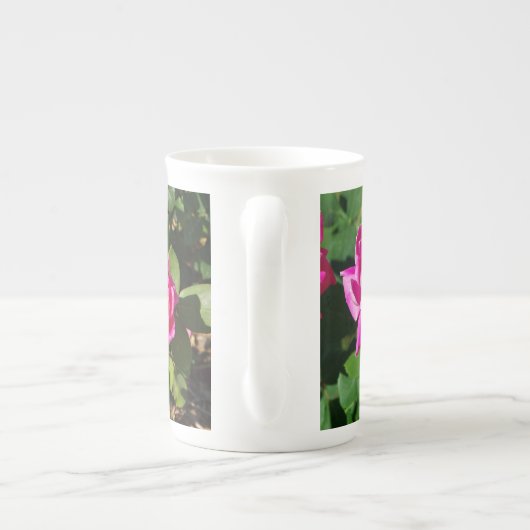 Rozen beenderporselein mok (Achterkant)