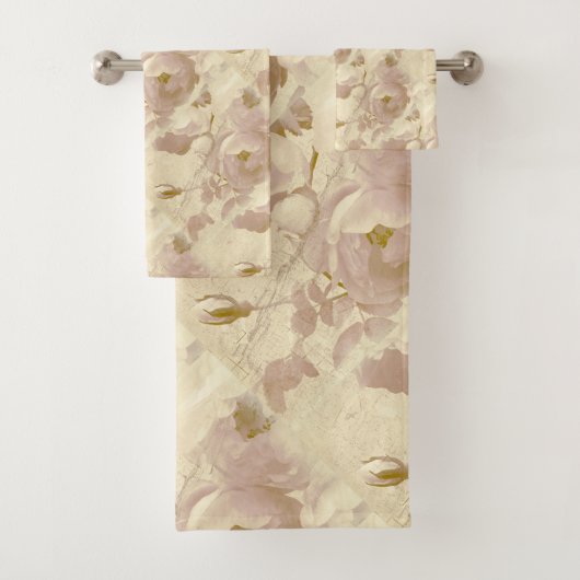Rozen beige bad handdoek (Insitu)